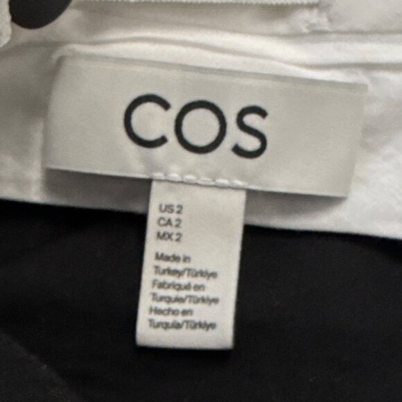 Cos Womens Black Polyester & Wool Blend Pleated High-Waist Trousers Size 2 - Picture 7 of 9